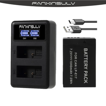 

1 Pcs LPE17 LP E17 LP-E17 Battery + LCD USB Dual Charger for Canon 200D M3 M5 M6 77D 750D 760D T6i T6s 800D 810D 8000D Kiss X8i