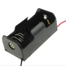 High Quality Cheap 1pcs/lots No 2 battery storage box Plastic black Rechargeable Battery Holder protective case with wire Lead