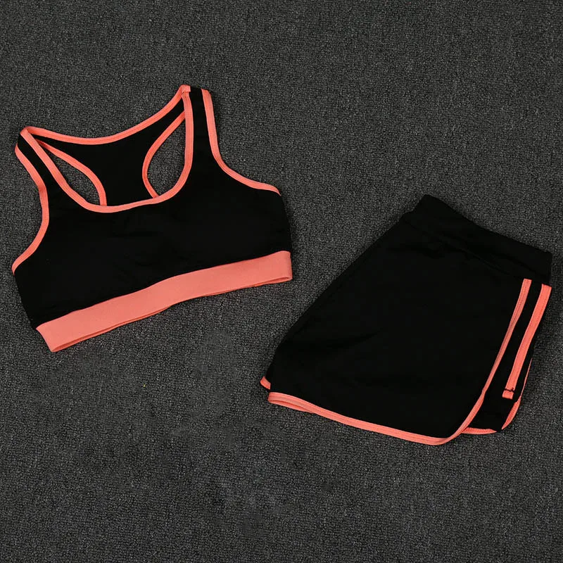 

2PCS/set Women New Bra Shorts Sports Outdoor Yoga Clothes Ladies Fitness Quick-drying Breathable Suits Wholesale For Female Lady