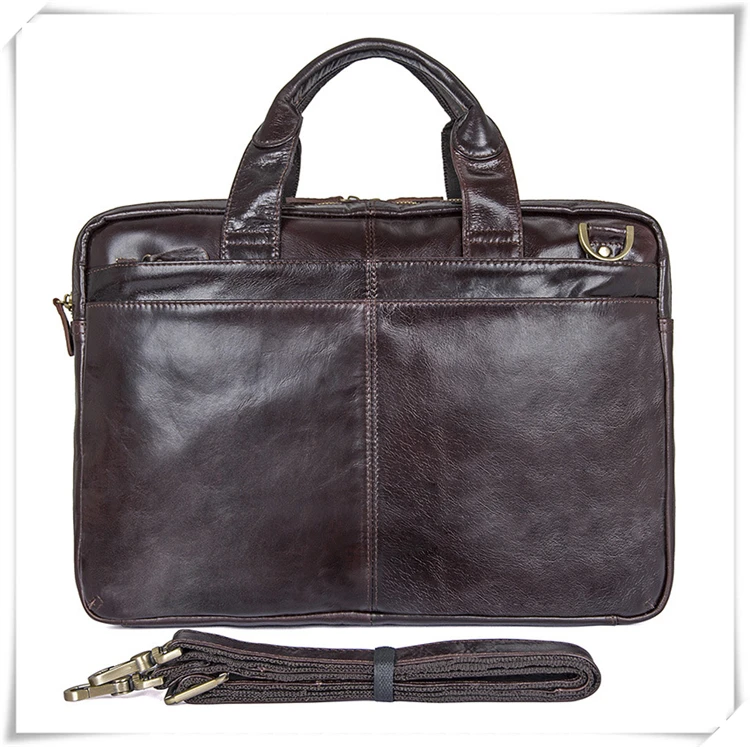 Men Cowhide Laptop Briefcase Business Computer Bag For Dell Genuine Leather Portfolio 14'' Laptop Messenger Bags Mens Office Bag