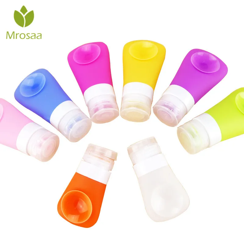 

Mrosaa 38ml Portable Silica Gel Travel Bottle Packing Press Squeeze Bottle Liquid Lotion Shampoo Bath Container With Suction Cup
