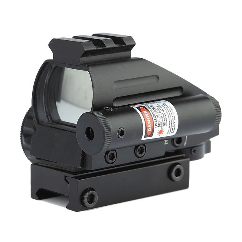 AR 15 accessories tactical 4 reticle 1x22 green red dot scope reflex sight with red laser sight picatinny rail for hunting rifle (2)