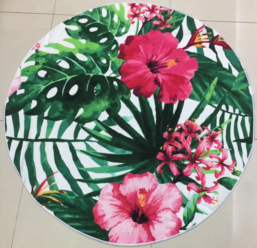 Children Fashion Sunbathe Round Beach Towel Microfiber Printed Yoga Towel Serviette De Plage Fudiya Circle Playa shawl