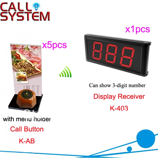 

Wireless Waiter Call System for Restaurant Cafe Hotel display show 3-digit number Free Shipping