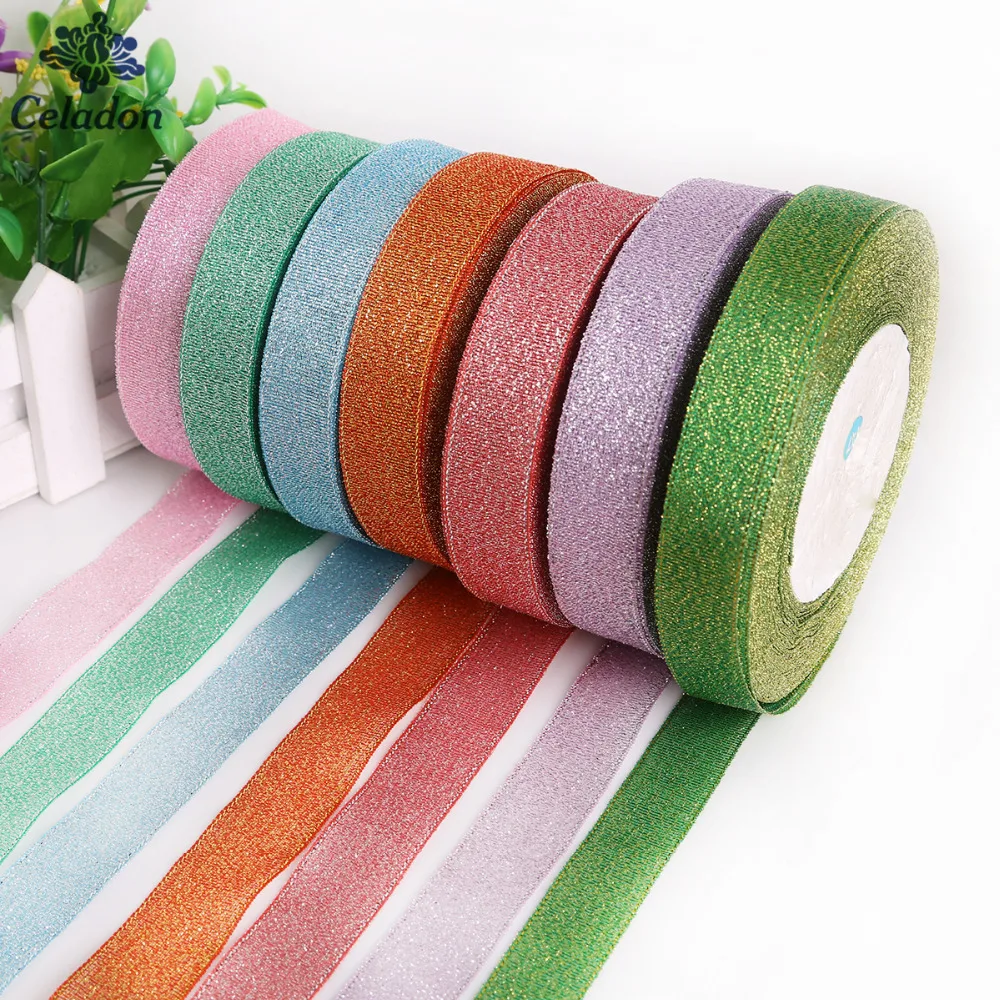 25 Yard 20mm Metallic Organza Ribbon Tapes Wedding Party Decoration
