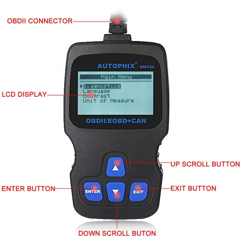 Autophix OM123 OBD2 Scanner EOBD Code Reader Auto Engine Scan Tool