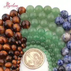 6.8.10mm Круглые Гладкие аметисты нефриты Тигр натуральный камень LooseBeads для DIY цепочки и ожерелья ювелирные изделия для создания браслетов 15