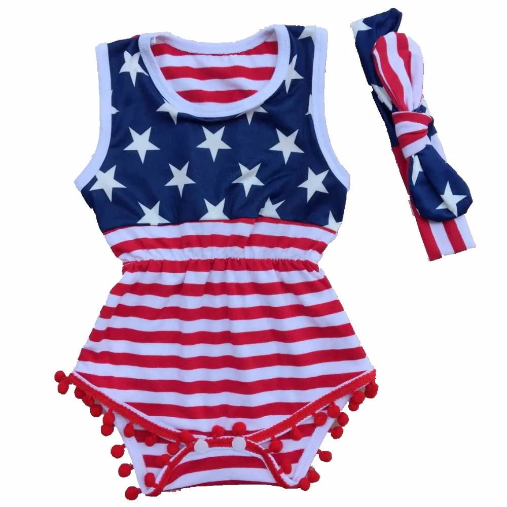 

American Flag 4Th Of July Baby Outfits Lace Petti Rompers Tutu Dress Macacao Bebe Newborn Baby Girl Clothes Infant Clothing