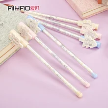 Aihao 0.5 мм точка стираемую ручка в Корейском стиле милые Дизайн хорошие чернила Высокое качество гладкая гелевая ручка Школа питания
