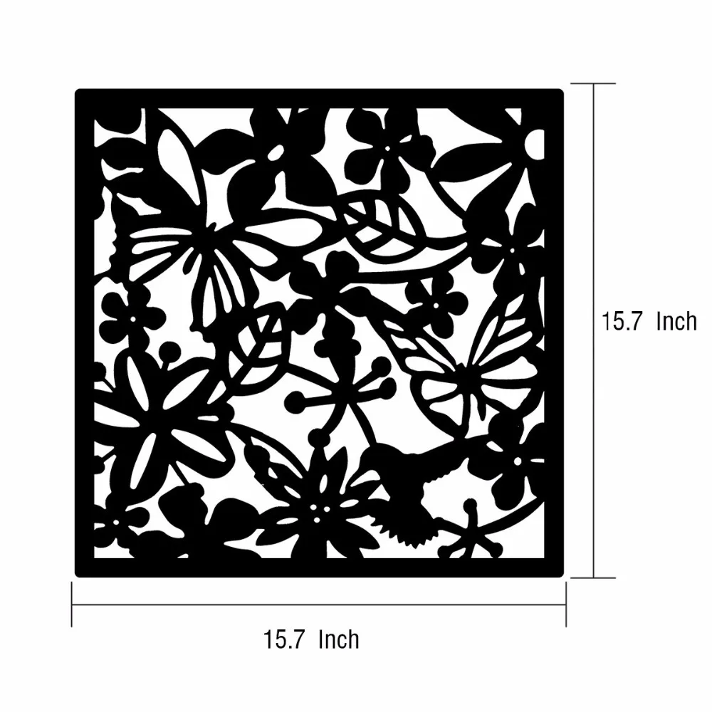 12 шт безопасности комнаты ПВХ панель экран птица цветок гостиная, столовая, кабинет, гостиная, отель и бар украшения 15," x 15,7" x 0,032"