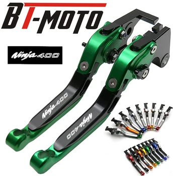 

NINJA400 laser logo Motorcycle CNC aluminum Folding Extendable Brake Clutch Levers for kawasaki NINJA 400 2018