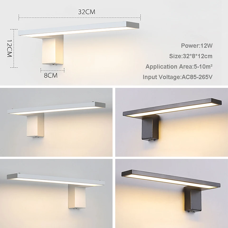  LED wall lamp Nordic Indoor wall lights Creative bedside bedroom 12W sconce living room simple mode - 32999364625