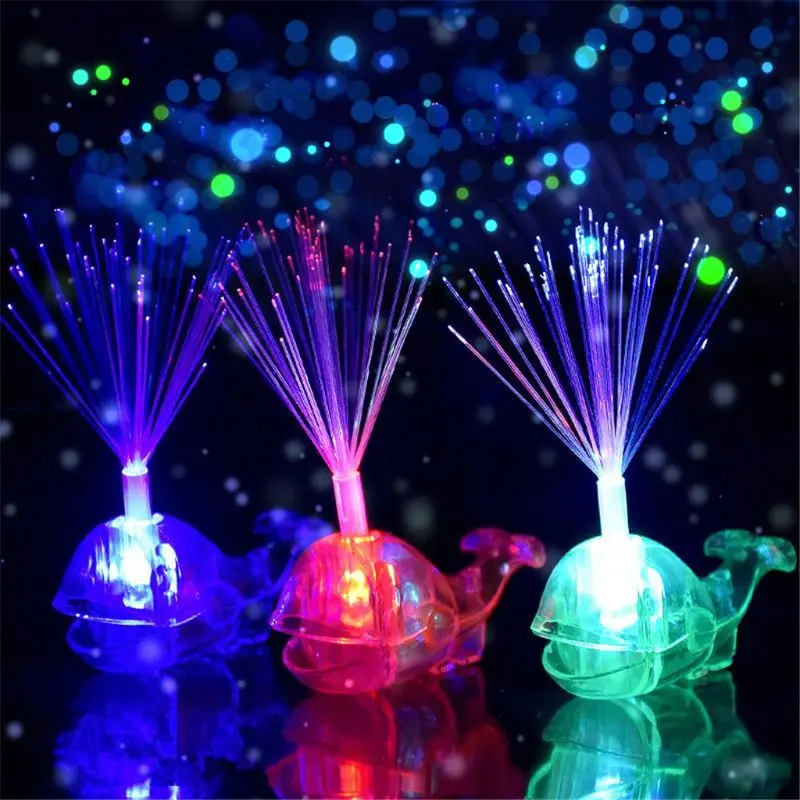 

HBB 1PC Cute Whale Led Ring Kids Toy Finger Lights Luminous Flash Light Up Glow In The Dark Toys Party Favors Gift Random Color