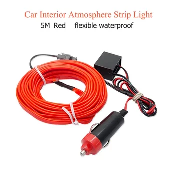 

5M EL LED Soft Hose NEON WIRE LIGHT ROPE AUTO Light Strip In-car LED atmosphere light Red