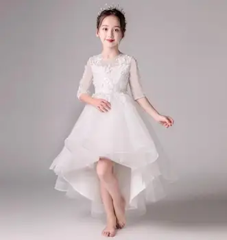 

2019 High Quality Handmade Autumn Girl Clothing Christmas Dress Lace Girls dress Boutique Kid Outfits Wedding Girls dress 3-10Y