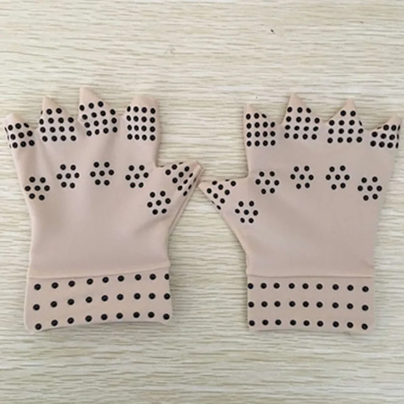 Эластичные защитные перчатки для снижения давления артрита Магнитная терапия половина пальца клей Нескользящие перчатки против отечности T0663SHD