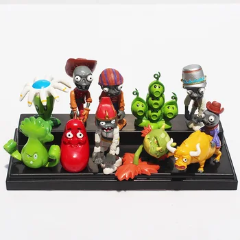 

10pcs/lot Plant VS Zombie PVZ Figures Pea Pod Bonk Choy Bloomerang Snapdragon Zombie Bull Rider Doll Collectible Model Toys