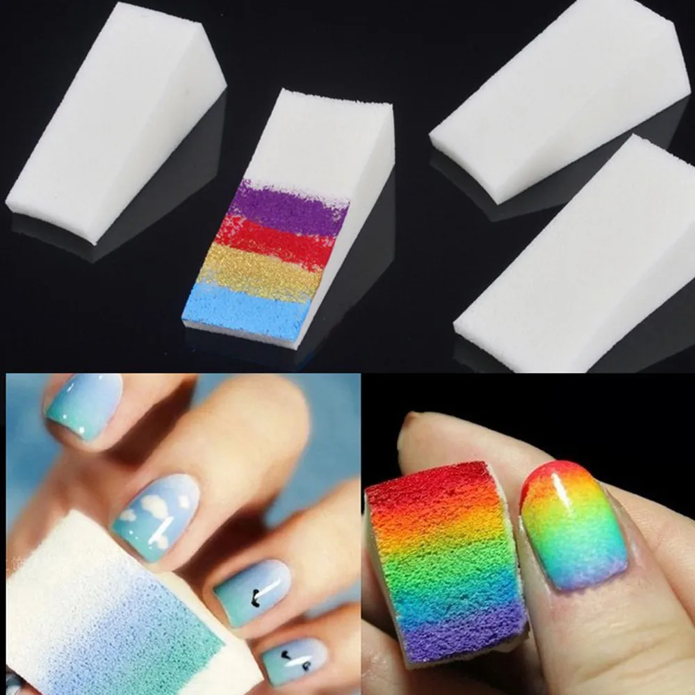 

2018 Hot Sale 1pc Gradient Nails Buffers Soft Sponges for Color Fade Manicure DIY Creative Nail Art Tool Buffer