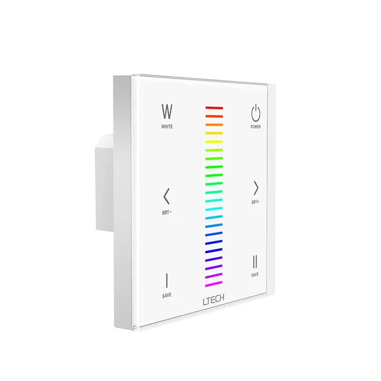 

EX4 ;LTECH RGBW European-style touch panel;100~240Vac input; RF 2.4GHz, DMX512 Output Signal