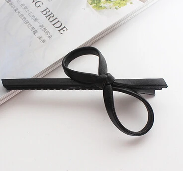 designer head scarf New arrival Women's new PU leather bow hairpins girl's lovely fashion hair clips hair Korea accessories 2017 banana hair clips Hair Accessories