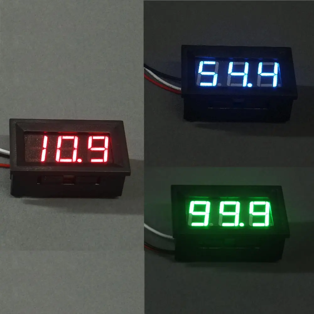 

Mini Red Blue Green LED DC 0-100V Voltmeter Gauge Voltage Volt Panel Meter CLH@8