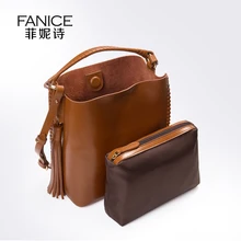 Fashion Genuine Leather Crossbody Bags 2016 New Calfskin with Tassles Women Shoulder Bags Multi Color Ladies Totes Fashion