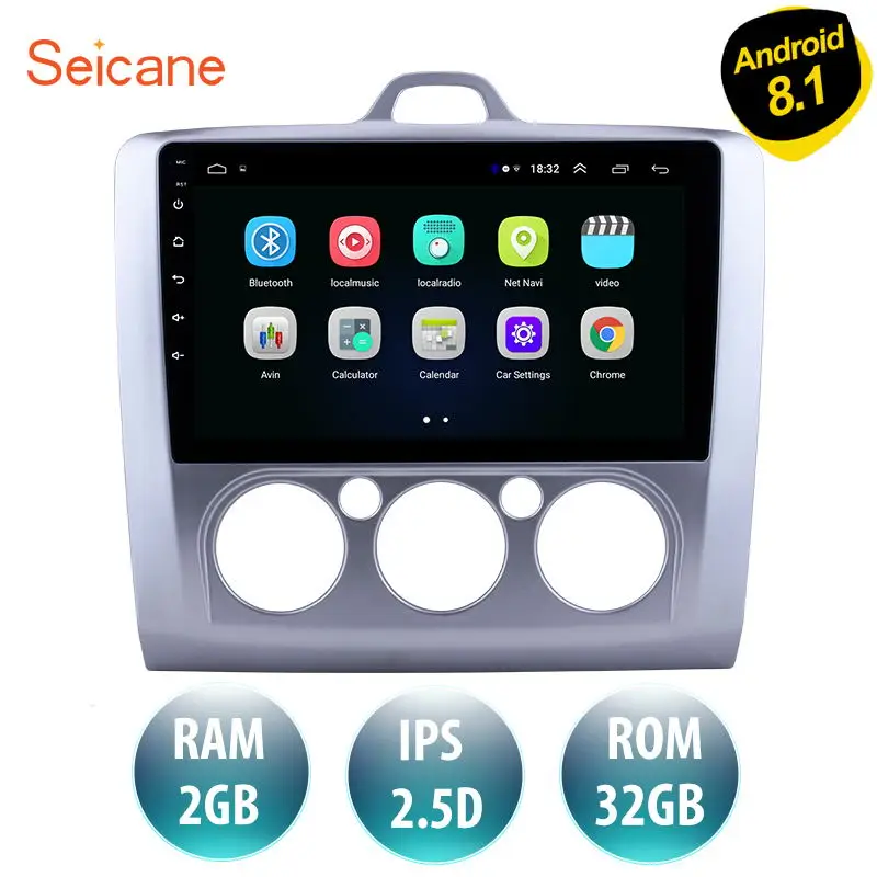 Seicane RAM 2GB + ROM 32GB 9 &quot2DIN Android 8 1 автомобильный Радио GPS Navi блок плеер для Ford Focus 2 Exi MT 2004