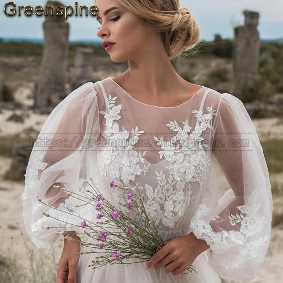 Us 10399 35 Offboho Wedding Dress 2019 New Designer Sexy Women Beach Wedding Dresses Long Sleeve Vintage Lace Appliques Bridal Gown Custom Made In