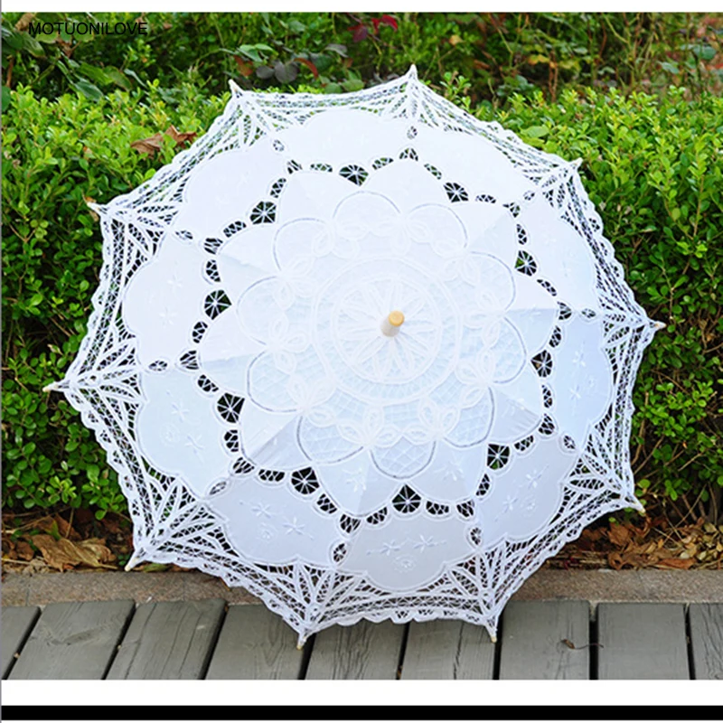 Высококачественный кружевной свадебный зонтик для свадьбы, зонт от солнца, реквизит для фотосессии, элегантный кружевной зонтик WU002