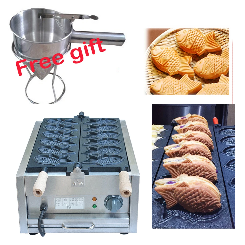 Free shipping Electric 110v 220v Taiyaki Waffle grill fish shape
