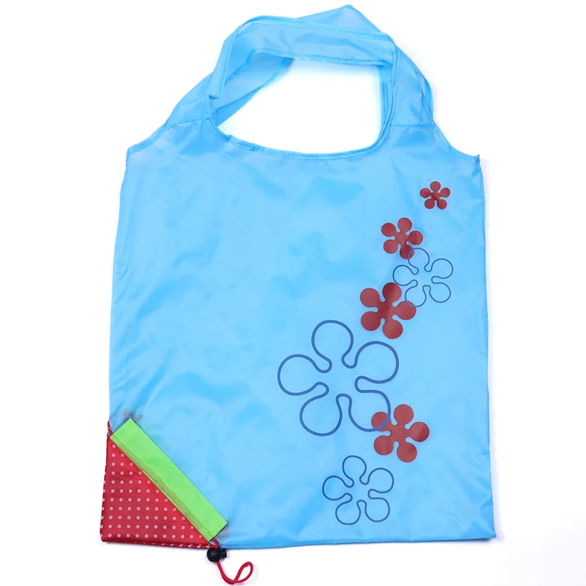 1 шт., Клубничные Складные хозяйственные сумки, креативная Экологичная сумка для хранения, многоразовая Складная Нейлоновая большая сумка для продуктов - Цвет: Небесно-голубой