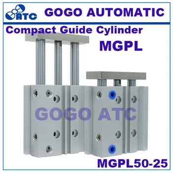

SMC type Compact Guide Cylinder With Air Cushion MGPL50-25 Ball Bushing MGP MGPL series new thin rod cylinder MGPL-50X25