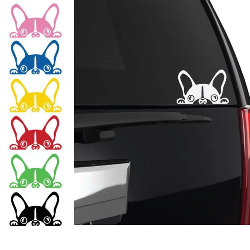 Peeking French Bulldog decal frenchie car Sticker Bedroom decals laptop Wall Decal Custom automobile Vinyl Art Stickers T180751