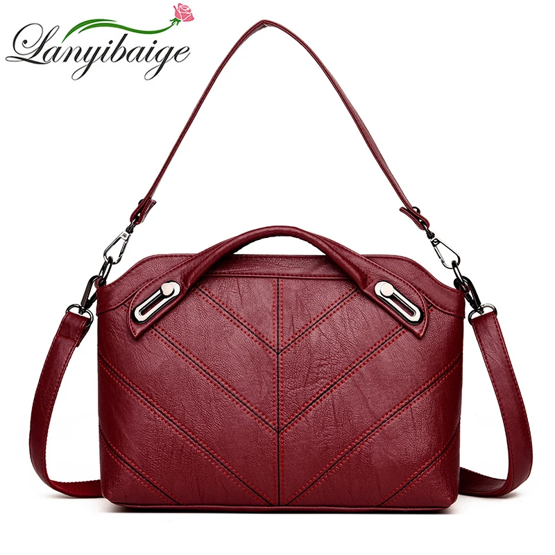 

Fashion Leather Women Bags Handbags Women Famous Brands Luxury Designer 2018 Plaid Sholder Bag Ladies Casual Tote Sac A Main