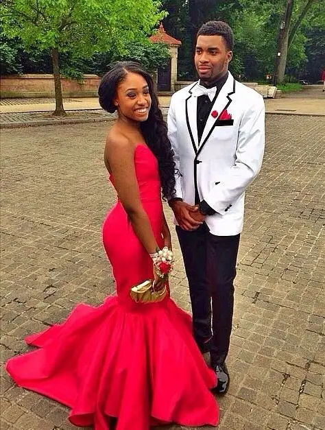 red black and white prom suits