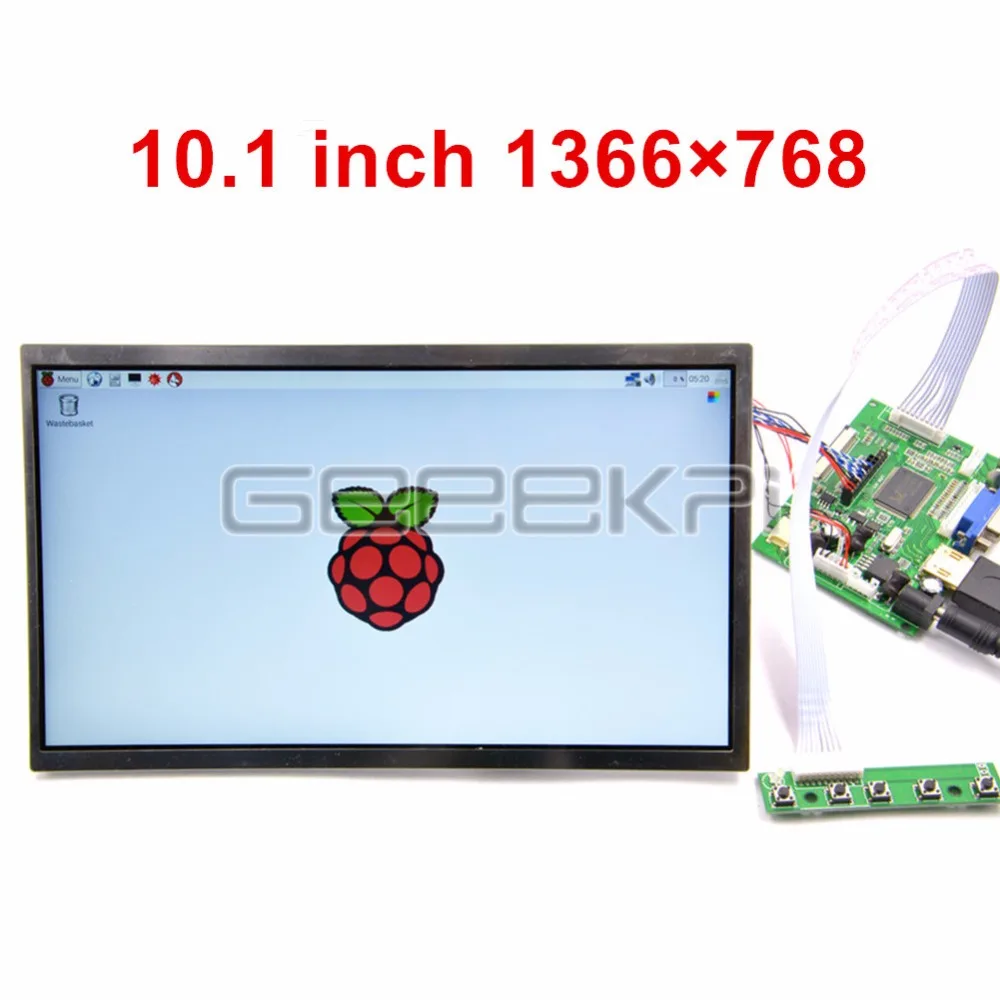 GeeekPi 10.1 Inch Capacitief Touchscreen Voor Raspberry Pi 5/4B/3B – IPS Monitor 1280x800 Met Dubbele Luidsprekers