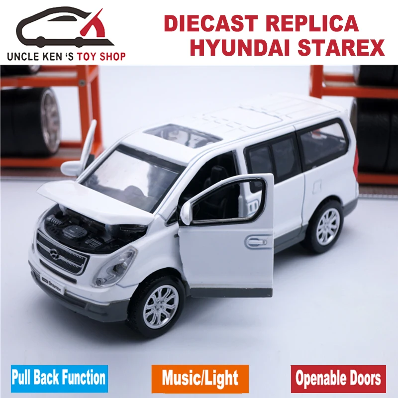  Scale Hyundai Starex Diecast Model Cars Metal Mini Van Kids Toys With Gift Box and Functions