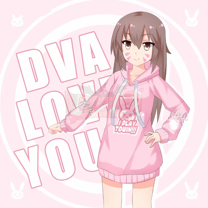 Горячая игра heros Dva Косплей Взрослый Костюм розовое пальто d. Куртка VA толстовки