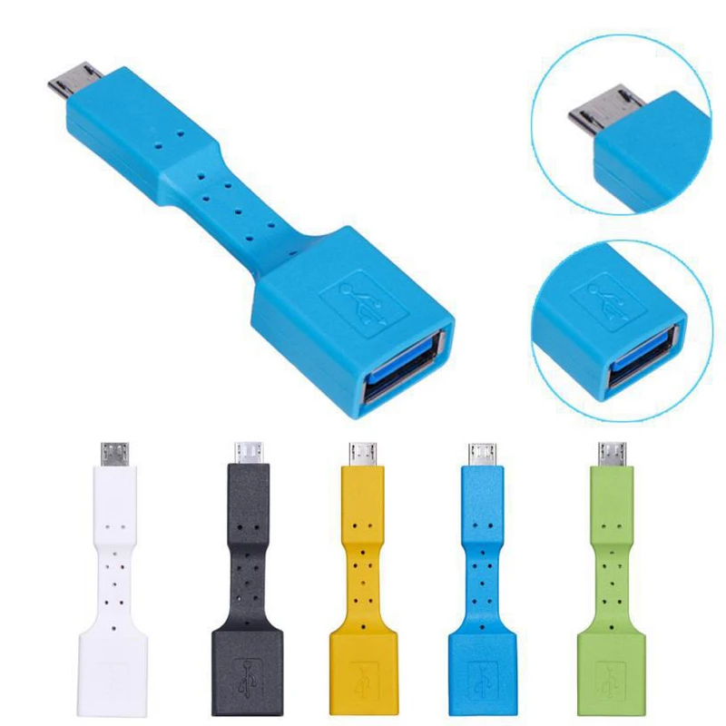 High Quality 7cm Micro USB to USB 3.0 OTG Female Data Transfer Converter Adapter Cable Black/Blue/Green/White/Yellow