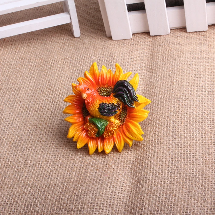

Lucky Zodiac Cock Sunflower Lucky Gift Animal Fridge Magnet