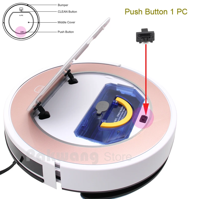 Original ILIFE V5 V5S V7 V7S Push Bottom, ILIFE Vacuum Cleaner Parts
