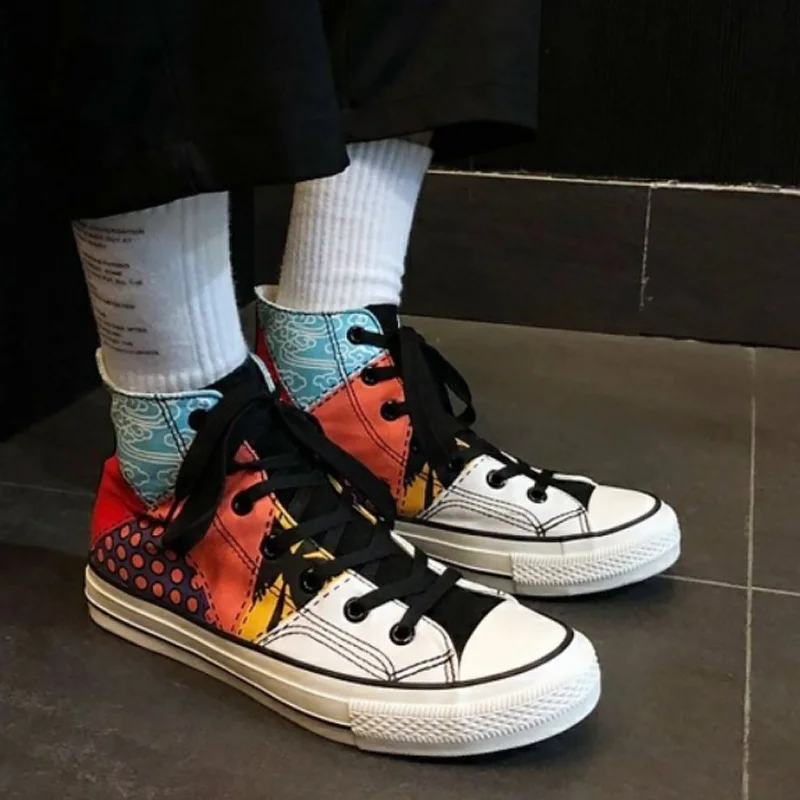 Najtaniej Męskie letnie trampki moda płócienne buty dla mężczyzn szwalnia miejsce sznurowane mieszane kolory masaż Casual niskie tenisówki męskie