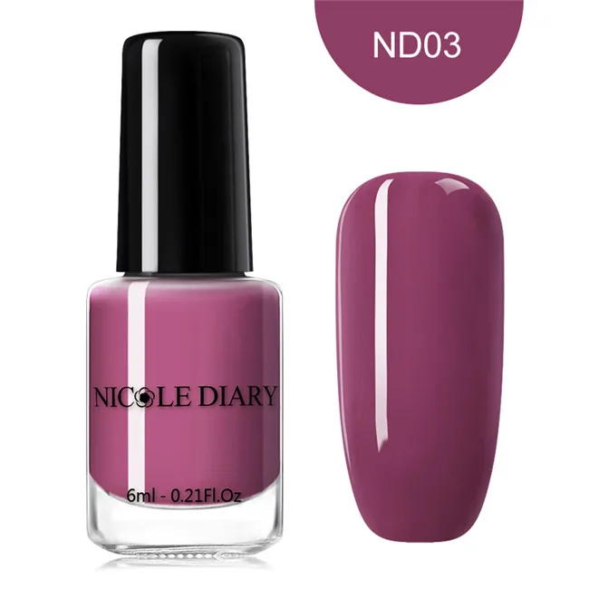 NICOLE DIARY 73 Colors Nail Polish Red Gray Glitter Pearl Nail Art Varnish Water-based Manicure Nail Art Lacquer 6ml - Цвет: Nude 03