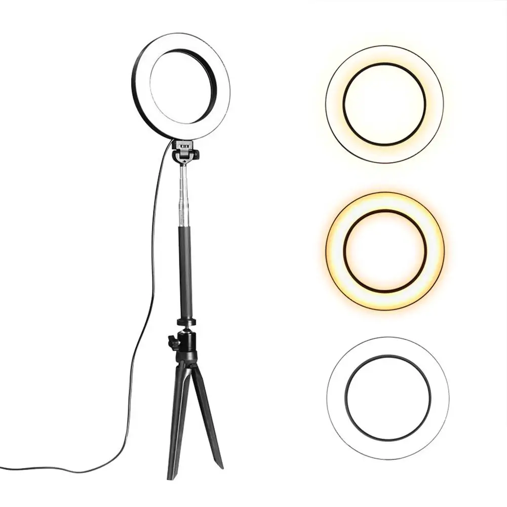 

Dimmable LED Phone Camera Selfie Ring Makeup Flash Light Lamp with Stand Tripod Wholesale