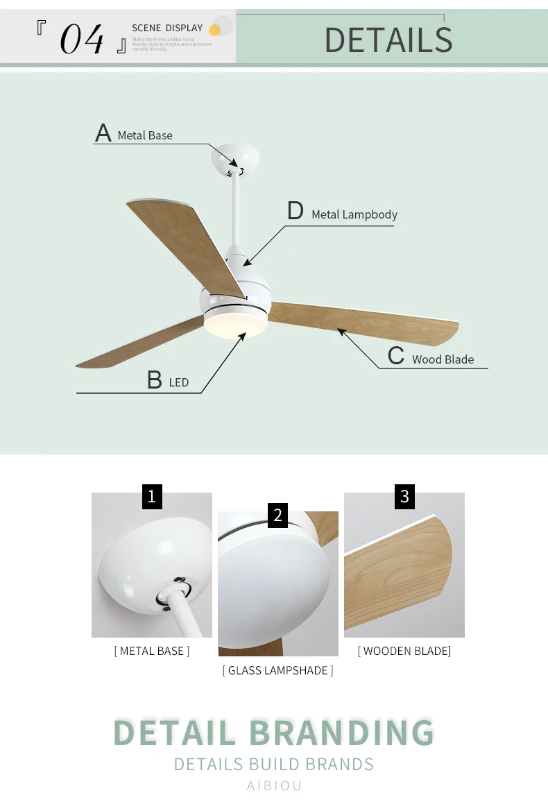 AIBIOU 220 В светодиодные потолочные вентиляторы с подсветкой с дистанционным управлением, деревянный вентилятор, освещение для гостиной, столовой, современные вентиляторы