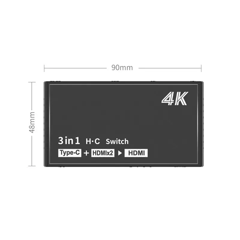 Тип C вход мини Hdmi переключатель усилителя, 1 порт USB C и 3 порта Hdmi 4K x 2K коммутатор разветвитель Box Ultra HD для Macbook_Pro DVD