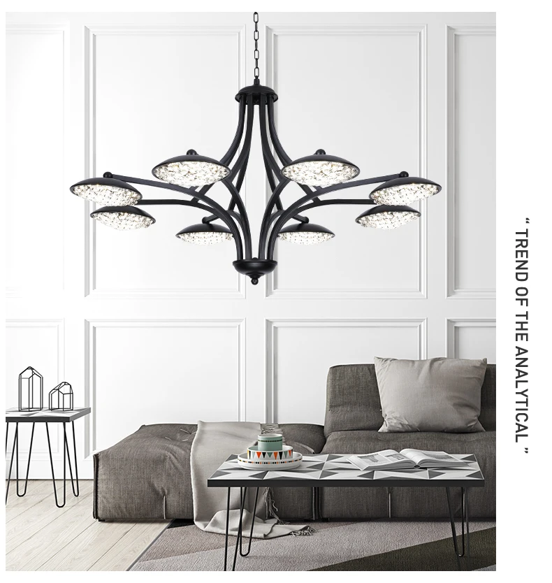 Современные светодио дный Светодиодные хрустальные люстры Nordic iron droplights минималистский гостиная столовая хрустальная люстра лампы