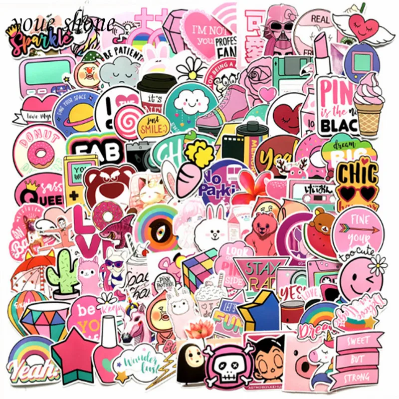 110pcs/lots 3D DIY The pattern is not repeated pink girl