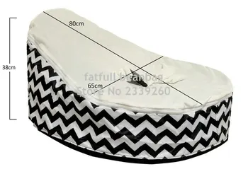 

COVER ONLY, NO FILLINGS - Black chevron baby beanbag chair