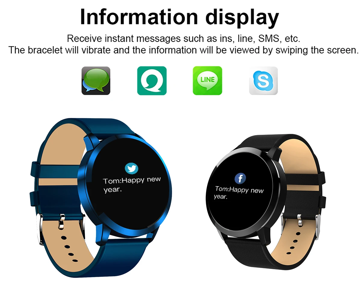 Новые умные часы Q8 с цветным экраном, модные женские Смарт-часы, фитнес-трекер, монитор сердечного ритма для huawei iphone